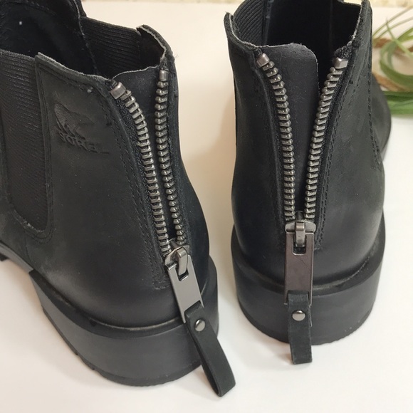 💙 Sorel Black Leather Ankle Boot - Picture 7 of 13